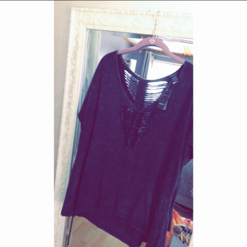 Torrid Slashed Ripped T-Shirt